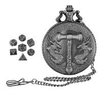 Pocket Watch Würfel - Elegant Pocket Watch Set, Classic Watch Inspired Design | Premium Harz Würfel für Brettspiele, Dungeons und Drachen, Sammelspielwürfel, Rollenspiel Brettspiel Zubehör