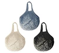 Pocoiau Atmungsaktive Baumwoll-Aufbewahrungstasche, Mehrzweck-Organizer für Bücher, Fitnessstudio, wichtige Besorgungen, weiche Griffe, Baumwolle, Strandtasche, 3 Stück