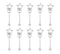 Pocoiau Contemporary Unique Alloy Star Keyring Pendant with Jump Rings Keychain Chain Accessory for Everyday Use Gold Keychain
