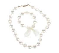 Pocoiau Kinder-Prinzessinnen-Zubehör, Kunstperlen-Halsketten-Set, Mädchen-Zubehör, Geburtstag, Fotoshooting, Schmuck-Set, Neugeborene, Stirnbänder für Mädchen, Rot