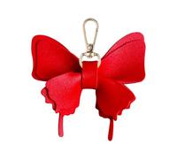 Pocoiau Stilvoller Kunstleder-Schmetterling-Schlüsselanhänger, Taschenornament, modischer Taschenanhänger für den täglichen Gebrauch und Outdoor-Aktivitäten, PU-Leder-Look, rot