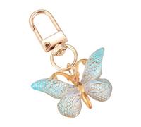 Pocoiau Zarter Schlüsselanhänger mit Schmetterlingsmotiv für Damen, Taschenornament, modisches Handy-Handschlaufe, Zubehör, Metall-Schlüsselanhänger, Acryl, Schmetterling, Taschenanhänger, J