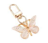 Pocoiau Zarter Schlüsselanhänger mit Schmetterlingsmotiv für Damen, Taschenornament, modisches Handy-Handschlaufe, Zubehör, Metall-Schlüsselanhänger, Acryl, Schmetterling, Taschenanhänger, h