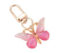 Pocoiau Zarter Schlüsselanhänger mit Schmetterlingsmotiv für Damen, Taschenornament, modisches Handy-Handschlaufe, Zubehör, Metall-Schlüsselanhänger, Acryl, Schmetterling, Taschenanhänger, F