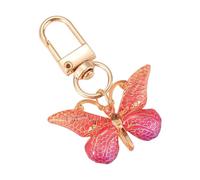 Pocoiau Zarter Schlüsselanhänger mit Schmetterlingsmotiv für Damen, Taschenornament, modisches Handy-Handschlaufe, Zubehör, Metall-Schlüsselanhänger, Acryl, Schmetterling, Taschenanhänger, B