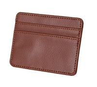 PODSJD Card Wallet, Kartengeldbörse, PU Leder, Schwarz, 7,5x10 cm - Robuste, praktische Kartenhülle mit transparentem Fotofach, perfekt für Damen und Herren (Braun)
