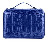 PODSJD Federpenal Schwarz, Federtasche mit 5 Lagen Reißverschluss, 252 Fächer, Große Kapazität - Robustes PU - Material, Verstellbare Halter, Ideal für Schüler und Erwachsene (Dunkelblau)