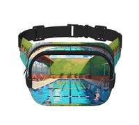 Poezjzw Flamingo- und Schwimmbad-Reise-Hüfttasche, geeignet für Laufen, Radfahren und Outdoor-Abenteuer, zum Aufbewahren von Handys und Kreditkarten, Schwarz, Einheitsgröße