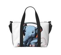 Poezjzw The Elephant In The Room Reisetasche, Wochenend-Tragetasche, für Damen, Krankenhaustasche für Arbeit und Lieferung über Nacht, Gepäcktasche, Schwarz, Einheitsgröße, Schwarz, One Size