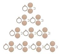 POFET 10 Stück Mini-Holzreifen, gestanzt,Stickrahmen, runder Stickrahmen aus Bambus für Kreuzstich, runder Stickrahmen, Kreuzstich, Kunsthandwerk(3 cm × 2,5 cm, Außenmaß)