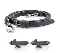 POFIBO Schultergurt für Longchamp Leder - Mini Bag Straps mit 2 Stück Schultergurtadapter, Verstellbar Schultergurt für Taschen, Schulterriemen Leder für Crossbody Bag(Graphitgrau)