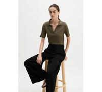 Pointelle-Poloshirt slim braun M