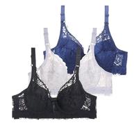 POIUIYQA 3er Pack BHS Damen mit Bügel Push Up BH Set Frauen Sexy Bustier Crop Top Sport-BHS Trainings-BH mit verstellbarem für Alltag Yoga Fitness Sport Outdoor Der Bequeme, Flexible Damen BH