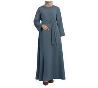 POIUIYQA Damen Kleid Muslimisches Einteiliges Gebetskleid Einfarbig Abaya Kleider Islamischer Naher Türkei Kaftan Lang Elegant Islamische Kleidung Gebetskleid Für Frauen