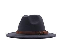 POIUIYQA Fedora Hut Damen Breite Krempe Filzhut Herren Jazz Cap mit Lederband Unisex Trilby Outdoor Leoparden Korndruck Cap