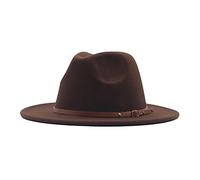 POIUIYQA Fedora Hut Damen Herren Jazz Cap Breite Krempe Filzhut mit Lederband Unisex Trilby Outdoor Leoparden Korndruck Cap