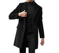POIUIYQA Herren Warm Wollmantel Stehkragen Wintermantel Kurzmantel Winter Jacke Business Freizeit Winddichte Mantel im Freien