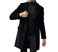 POIUIYQA Herren Wollmantel Warm Stehkragen Wintermantel Kurzmantel Winter Jacke Business Freizeit Slim Fit Winddichte Mantel im Freien