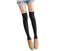 POIUIYQA Sexy G Letter Damen Strumpfhose Schwarz Netzstrumpfhose Spitze aushöhlen gemusterte Strumpfhosen Frauen Jk Pattern StrüMpfe Netzstrümpfe