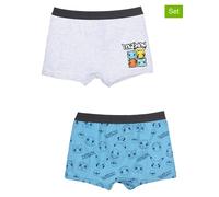 Pokémon 2er-Set: Boxershorts "Pokemon" in Hellgrau - Größe 116-128 | Kinder Waesche