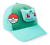 Pokemon 3D Jungen Cap, Basecap Kinder mit Plüsch Pikachu oder Bisasam Motiv, Verstellbarer Snapback, Geschenkidee für Jungen (4-12 Jahre, Grün Bulbasaur)