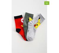 Pokémon 3er-Set: Socken "Pokémon" in Rot - Größe 23-26 | Kinder Socken Strumpfhosen