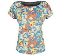 Pokemon Allover Girl-Shirt blau L