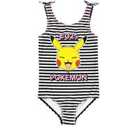 Pokemon Badeanzug Mädchen Pikachu Schwarz-Weiß Schwimmkostüm Kinder 6-7 Jahre