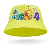 Pokemon Baseball Cap Snapback Cap Kinder Jungen Bucket Hat Kinder Mützen Fischerhut Jungen Mädchen Fischermütze Anglerhut Sonnenhut Kinder Pikachu Offizielles Merchandise (Gelb)