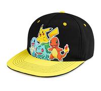 Pokemon Baseball Cap Snapback Kinder Jungen Bucket Hat Mützen Fischerhut Mädchen Fischermütze Anglerhut Sonnenhut Pikachu Offizielles Merchandise (Schwarz/Gelb), Einheitsgröße