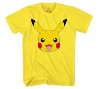 Pokemon Big Face Charmander Pikachu Squirtle Bulbasaur Psyduck Snorlax T-Shirt für Erwachsene, gelb, L