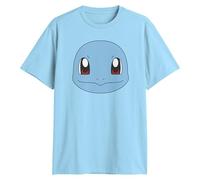 Pokemon Big Face Charmander Pikachu Squirtle Bulbasaur Psyduck Snorlax T-Shirt für Erwachsene, Hell, blau, XL