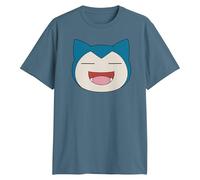 Pokemon Big Face Charmander Pikachu Squirtle Bulbasaur Psyduck Snorlax T-Shirt für Erwachsene, Schiefer, Klein