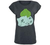 Pokémon Bisasam Frauen T-Shirt dunkelgrau meliert
