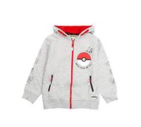 Pokémon Boys Hoodie Reißverschluss Grauer Langarm-Kapuzenpullover