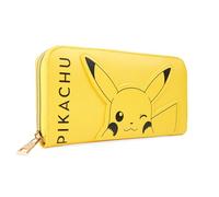 Pokemon Brieftasche Damen - Damen Geldbörse Groß, zweiseitig, viele Fächer und Kartenschlitze, mit Reißverschluss