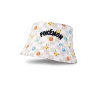 Pokémon Charakter-Fischerhut in Multi | Unisex Kinder Sonnenschutzhut | Mit Pikachu, Charmander, Bulbasaur und Squirtle | Freizeitkleidung mit Cartoon-Thema