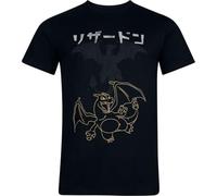 Pokémon Charizard Männer T-Shirt schwarz L 100% Baumwolle Fan-Merch, Gaming