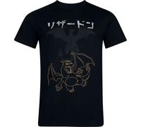 Pokémon Charizard Männer T-Shirt schwarz M 100% Baumwolle Fan-Merch, Gaming