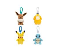 Pokémon Clip on 10cm Plüsch - Pikachu, Eevee, Squirtle, Psyduck - Offizielle Pokemon verstopfte Spielzeug für Kinder 2+ (Produkt ist ein Sortiment/Mysterium)