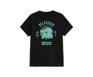 Pokémon - Collegiate Bulbasaur - T-Shirt - Schwarz - S - 100% Baumwolle Schwarz S