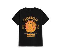 Pokémon - Collegiate Charmander - T-Shirt - Schwarz - L - 100% Baumwolle,Jersey Schwarz L