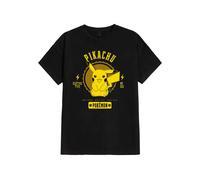 Pokémon - Collegiate Pikachu - T-Shirt - Schwarz - L - 100% Baumwolle,Jersey Schwarz L