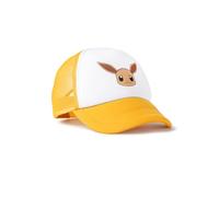 Pokémon Eevee Gelbe und weiße verstellbare Kappe mit gebogenem Schirm | Mädchen-Freizeitkleidung-Sonnenschutzhut | Netzrücken mit Druckknopfverschluss