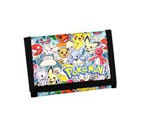 PoKéMoN Geldbörse für Jungen und Kinder, dreifach gefaltete Geldbörse aus Segeltuch, Klettverschluss, mit Reißverschluss und Münzhalter - mit Charizard und Pikachu., mehrfarbig, Modern