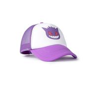 Pokémon Gengar verstellbare Cap mit gebogenem Schirm in Lila | Unisex-Erwachsene Sonnenschutzhut mit Netzrücken | Lässige Sommerkleidung | Schnappverschluss | Klassischer Cartoon-Stil