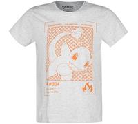 Pokémon Glumanda Männer T-Shirt weiß XS 100% Baumwolle Anime, Fan-Merch, Gaming,