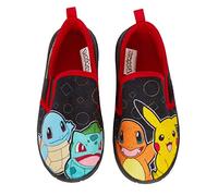 Pokemon Hausschuhe für Kinder Jungen Mädchen Pikachu Slip On Hausschuhe mit strapazierfähiger Innen- und Außensohle Schwarz 8 UK Kind