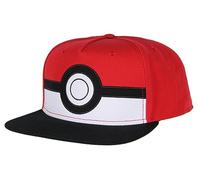 Pokemon Herren-Hut mit Poke-Ball, gesticktes Logo, Flatbill, verstellbar, Snapback, für Erwachsene, mehrfarbig, Mehrfarbig, Einheitsgröße