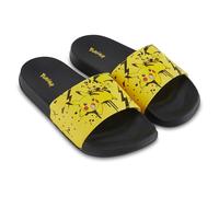 Pokémon Herren Pikachu Slide Sandalen - Pikachu, Ash, Charmander, Squirtle und Bulbasaur Slides - Schwarz / Gelb, 12-13